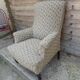 Old Napoleon lll toad armchair  with wheels
