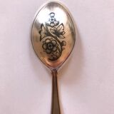 Jam spoon in solid silver and vermeil.