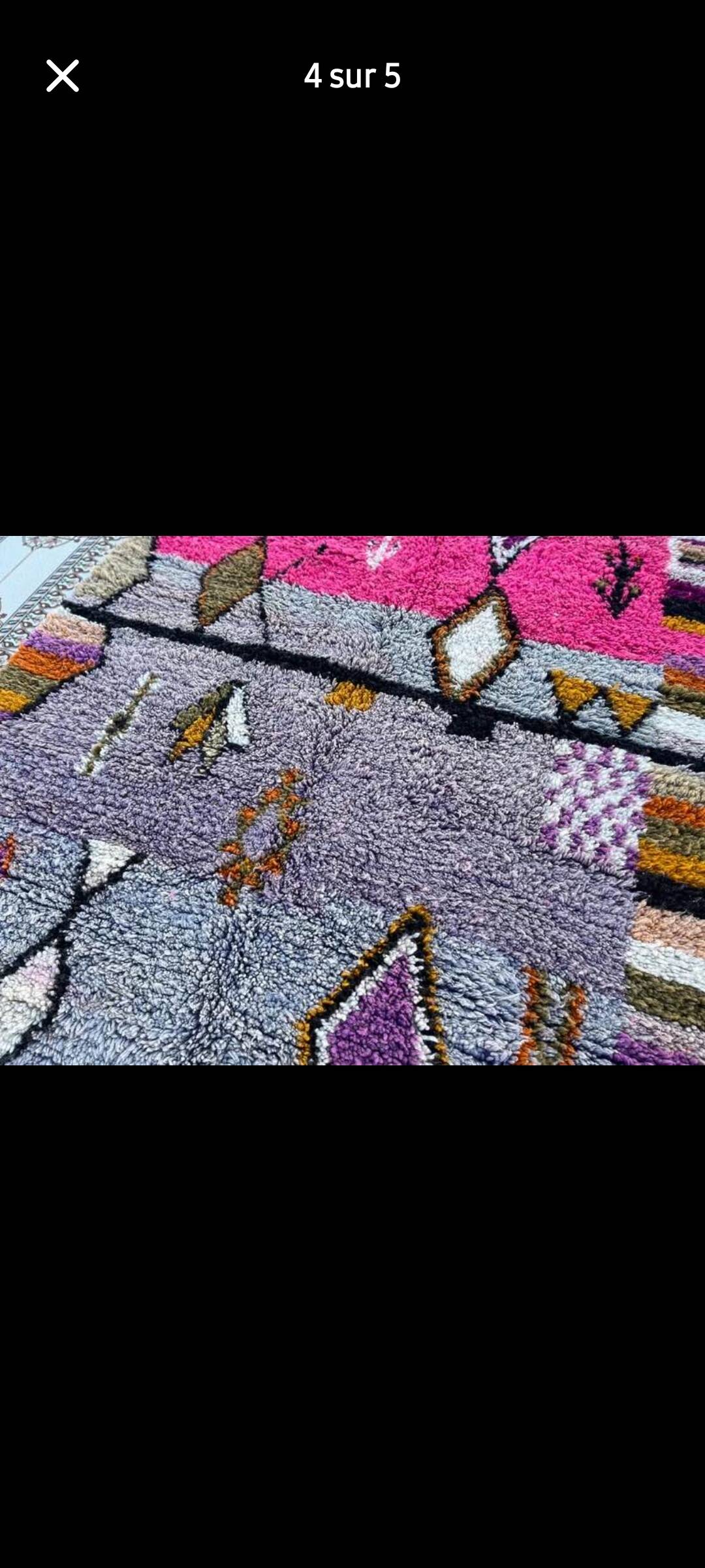 Berber rug in natural wool 160 x 260 cm