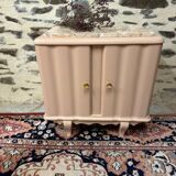 Beautiful pastel pink art deco bedside table