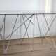 "Dining Table" by Max Sauze, steel and glass, France, circa 1970
