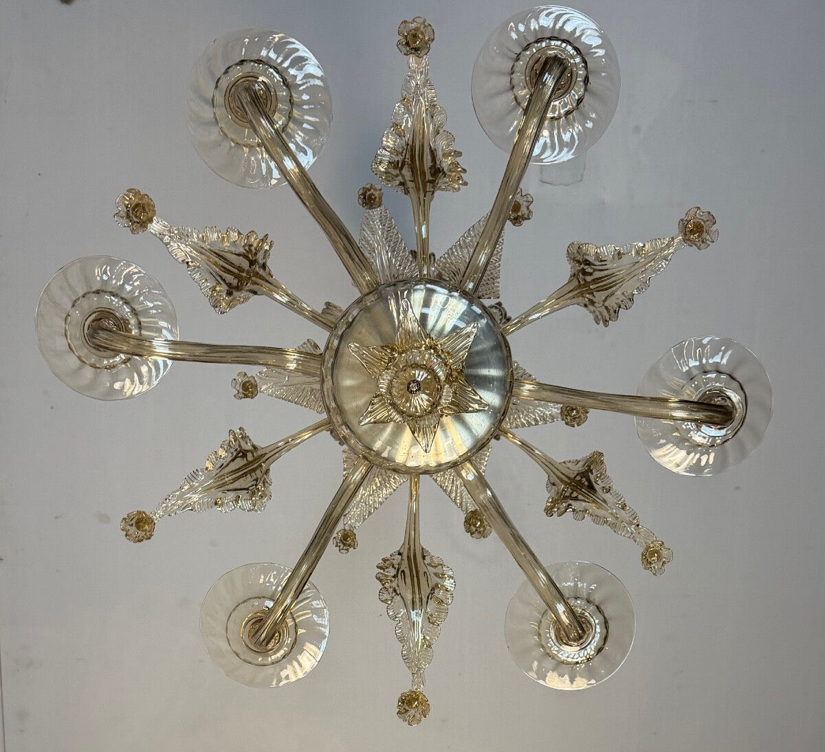 Venetian lustre in gilded Murano glass, circa 1920