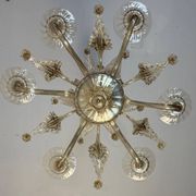 Lustre vénitien en verre de Murano mordoré, vers 1920