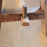 "A frame" bench in solid oak, patinated.