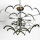 Large original 1960s large chrome metal and glass disc ceiling chandelier