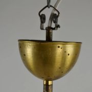 Multicolored Pressed Glass and Brass Pendant Lantern, Scandinavia, circa 1940s–1950s