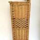 Vintage braided wicker bread hutch