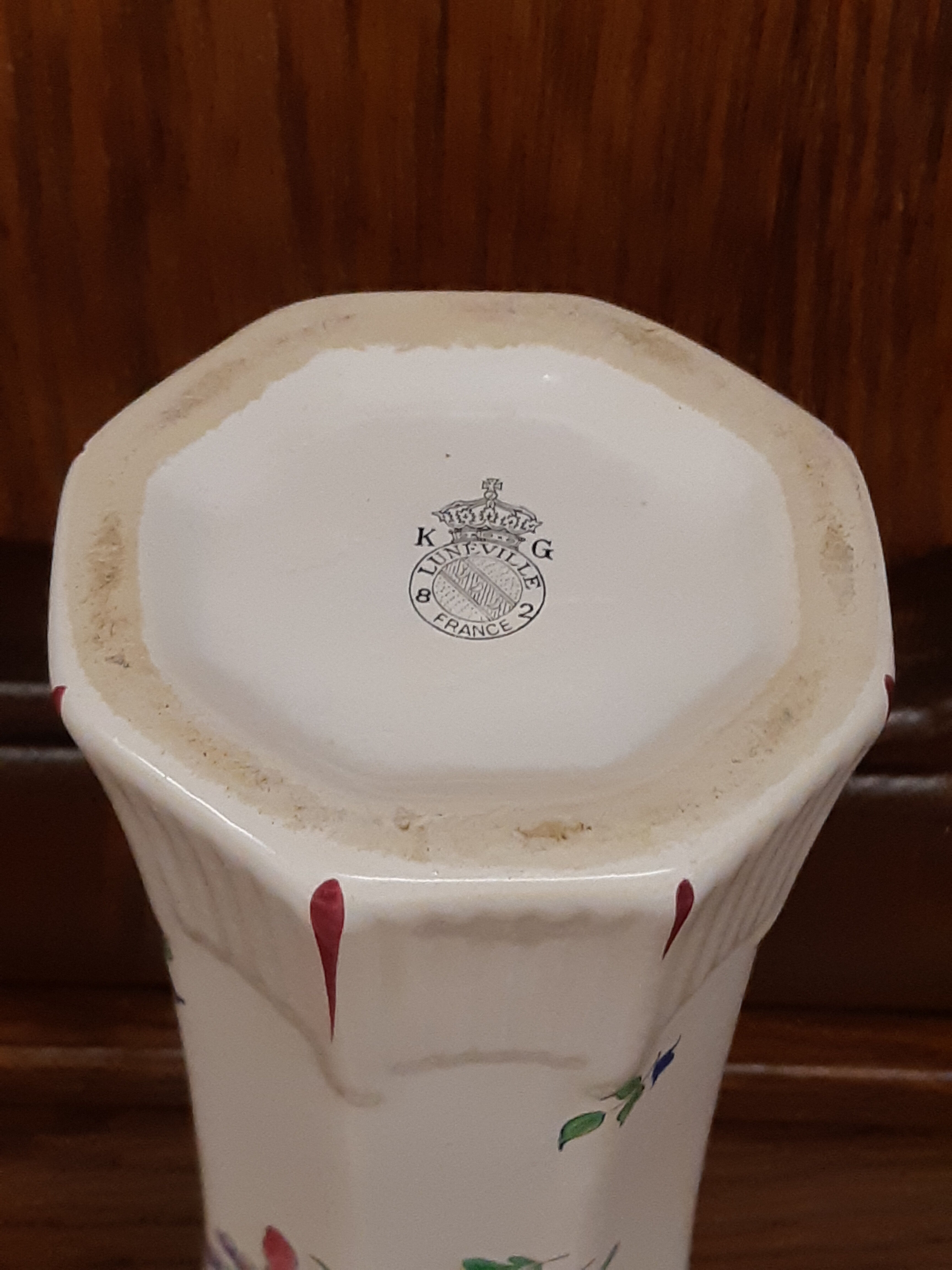 Vase Lunéville KG in painted ceramic enamelled decoration Lamppost