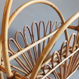 Magazine rack in bamboo and rattan 1960