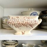 Brown ironstone soup tureen and vegetable dish