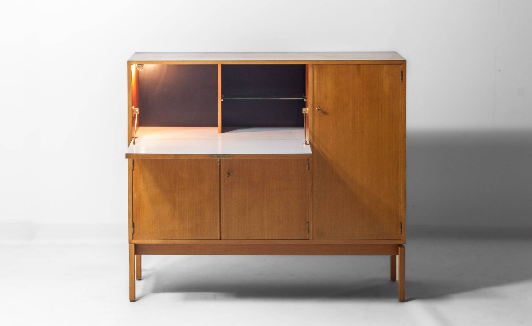 Illuminated mid-century bar cabinet by Jos de Mey, Belgium 1960s
