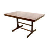 Midcentury rectangular wooden extendible dining table, italy 1960s