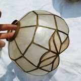 Set of 4 lampshade suspensions in mother-of-pearl