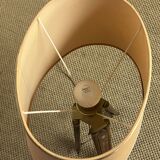 Tripod floor lamp in wood and adjustable brass