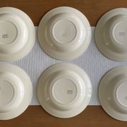 6 old earthenware soup plates from Salins-lès-Bains (Jura)