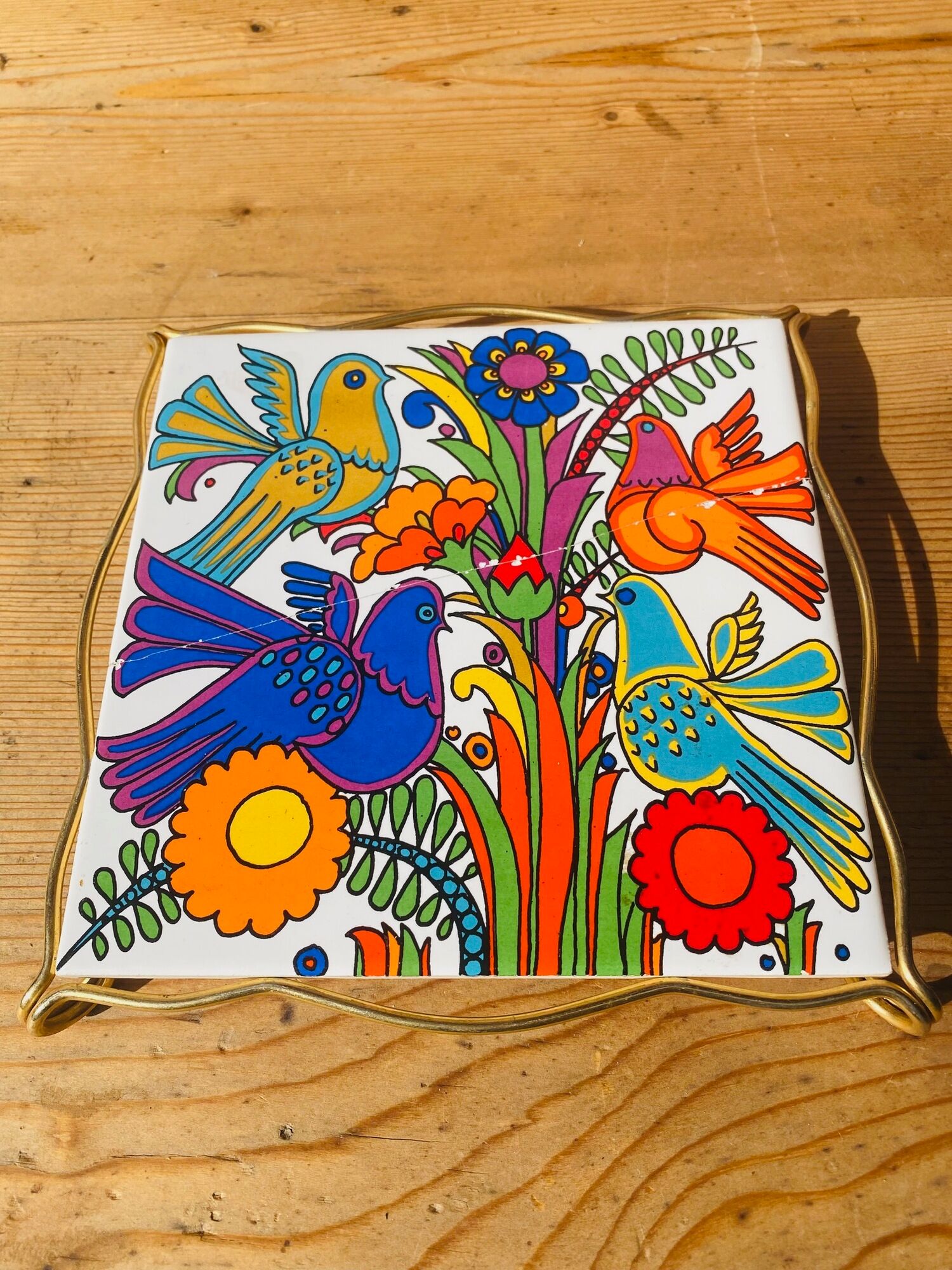 Duo of underwear acapulco villeroy and boch in brass and earthenware 1970s.