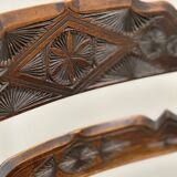 19th century handcrafted and carved ladder back chair, circa 1840s.