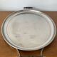Ancien plateau de service jean couzon métal inox + anses bois vintage #c