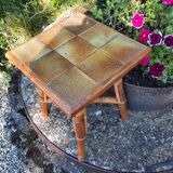 Bamboo side table/small tiles