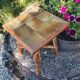 Table d'appoint bambou/ petit carreaux