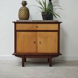 Vintage teak and marble bedside table 1960