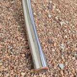 Vintage oval design table in smoked glass and chrome legs