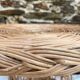 Table de chevet en rotin années 60