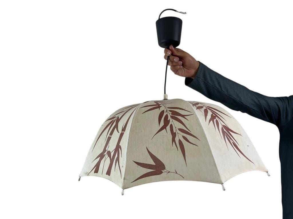 Vintage botanical pendant/light from the 1970s.