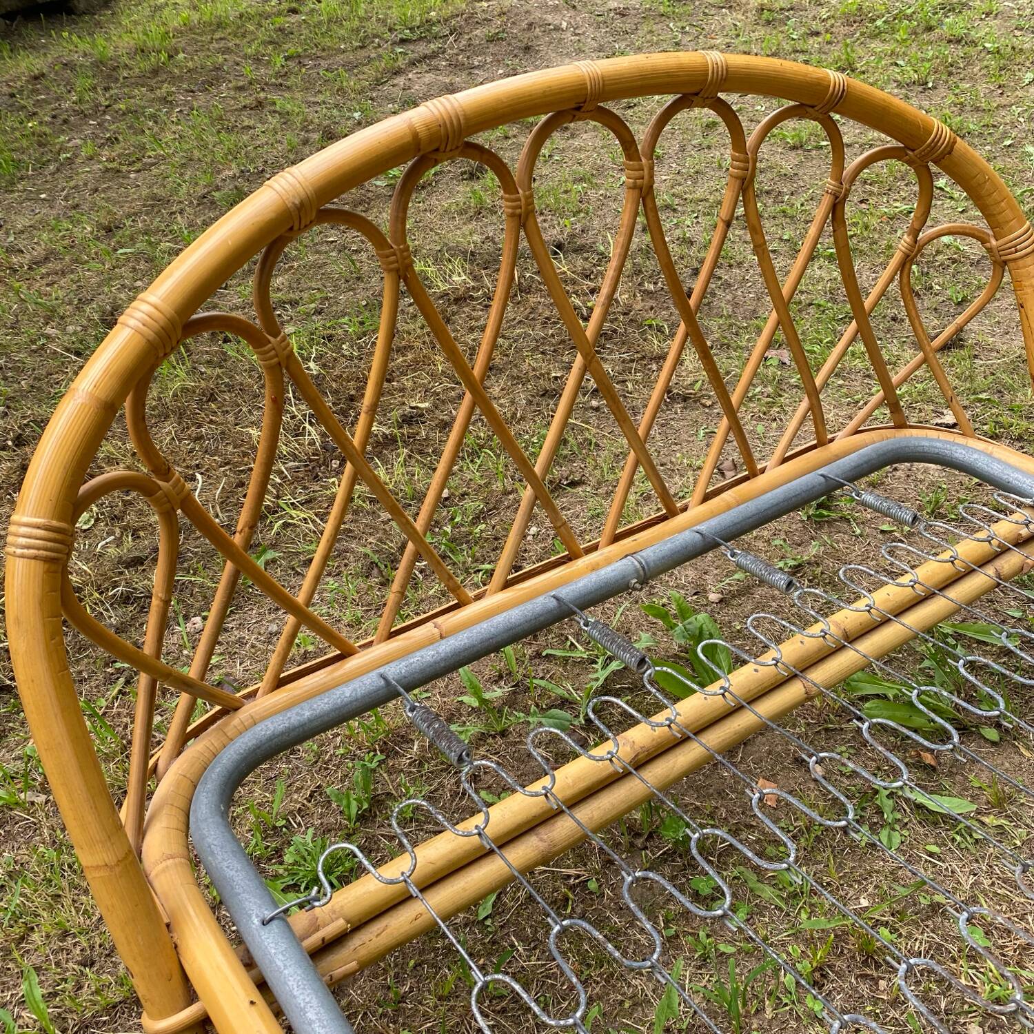 Pair of single rattan beds, 1960s
