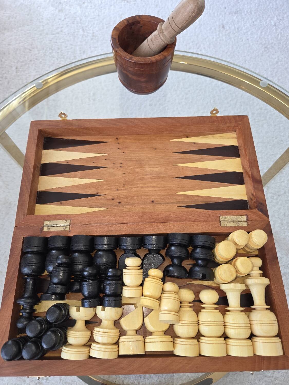 Royal Thuya Chess and Backgammon Game Box 30cm Square