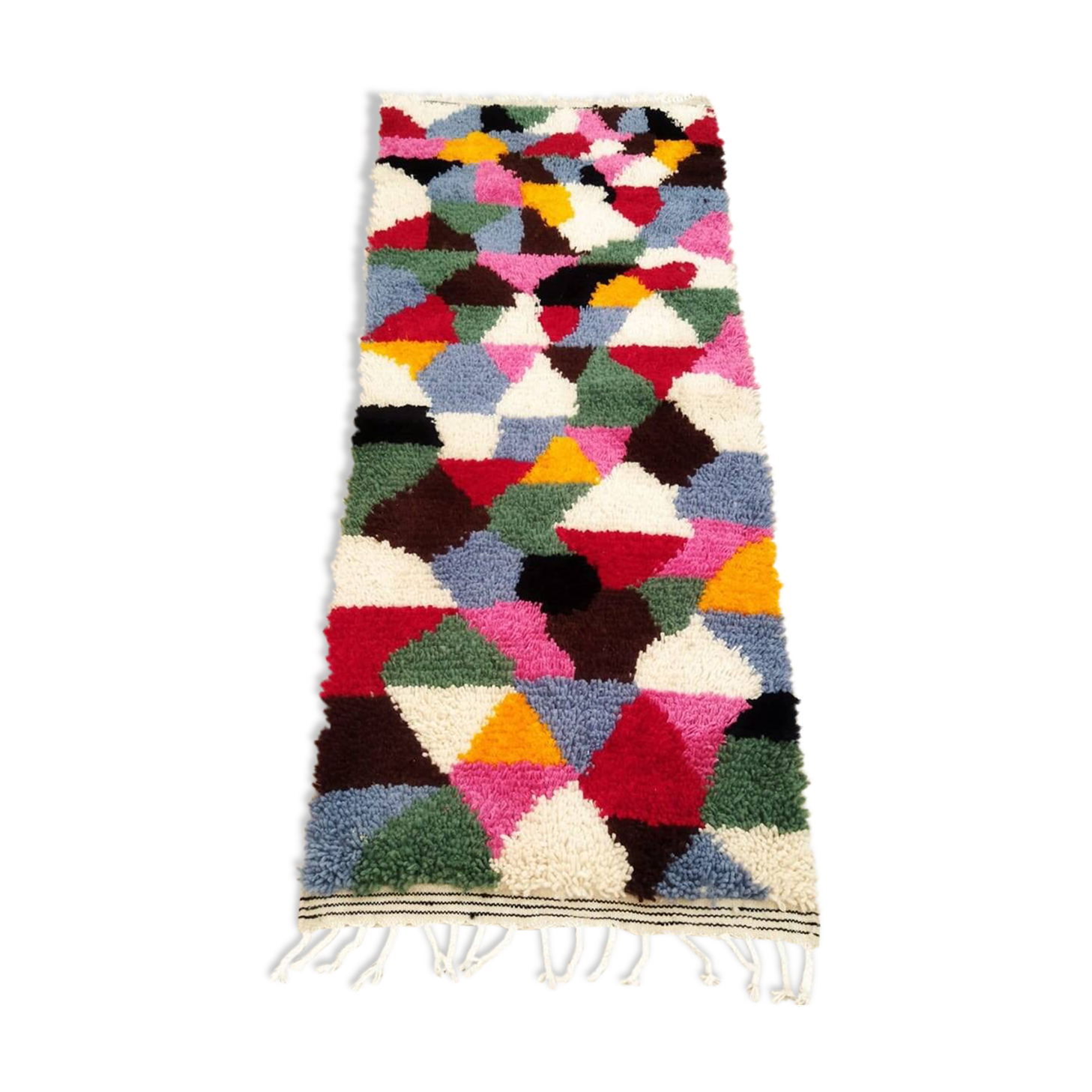 Handmade wool Berber rug 155 x 60 cm