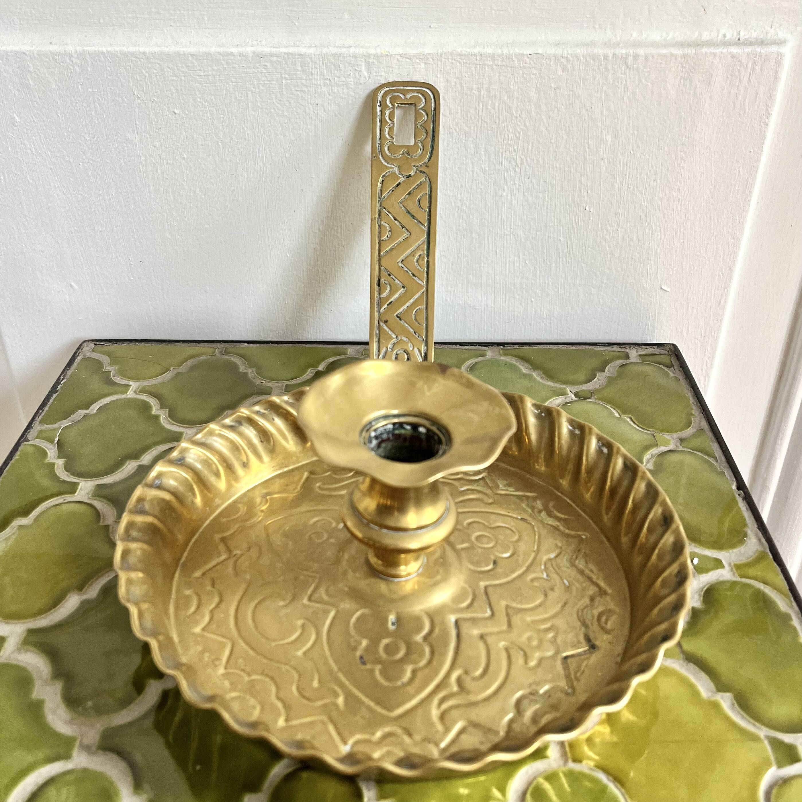 Antique XXL hand candle holder