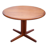 Round dining table extendable 2 extensions, vintage teak table, interior decoration