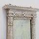 Pair of Neoclassical Silver Leaf Pier Mirrors with Ringed Columns and Corni