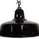 Industrial Black Enamel Factory Pendant Lamp, 1960s