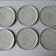 Set of 6 dessert plates or starter, made of sandstone, signed