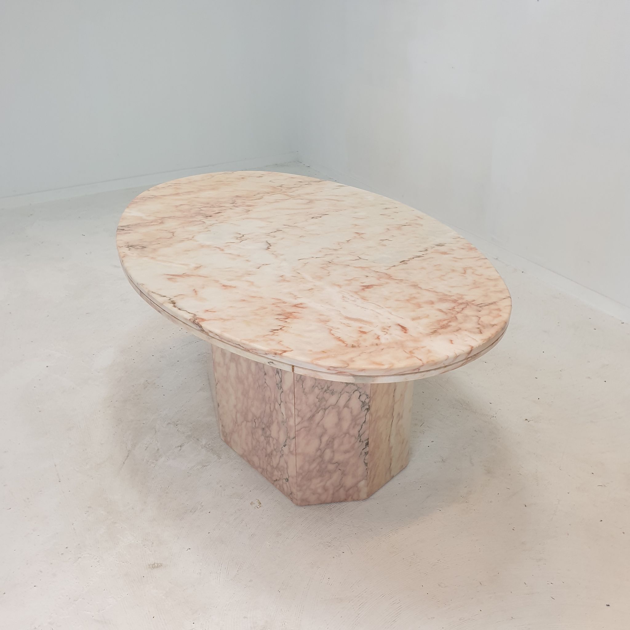 Italian marble oval coffee table, 1970's
