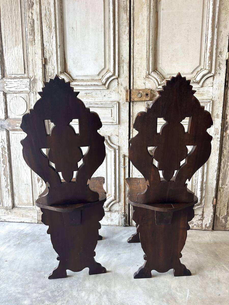 Pair of walnut chairs circa 1880