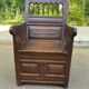 19th-century solid wood cathedral armchair