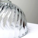 Petite cloche à dessert ou à fromage en verre pressé vintage/ancienne torsades