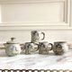 Vintage stoneware dinette with flower decor