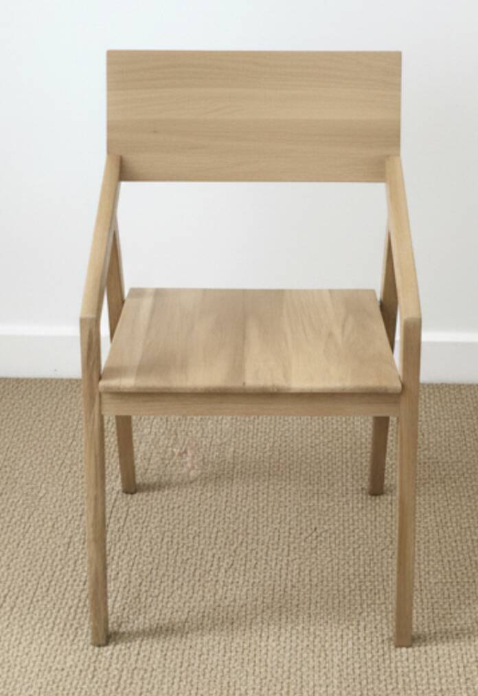 Set of 4 designer chairs in solid oak