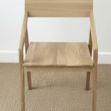 Set of 4 designer chairs in solid oak