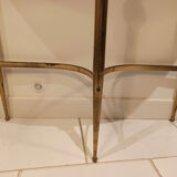 Baroque console old midcentury marble and gold metal