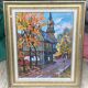 Peinture au couteau :  village en russie