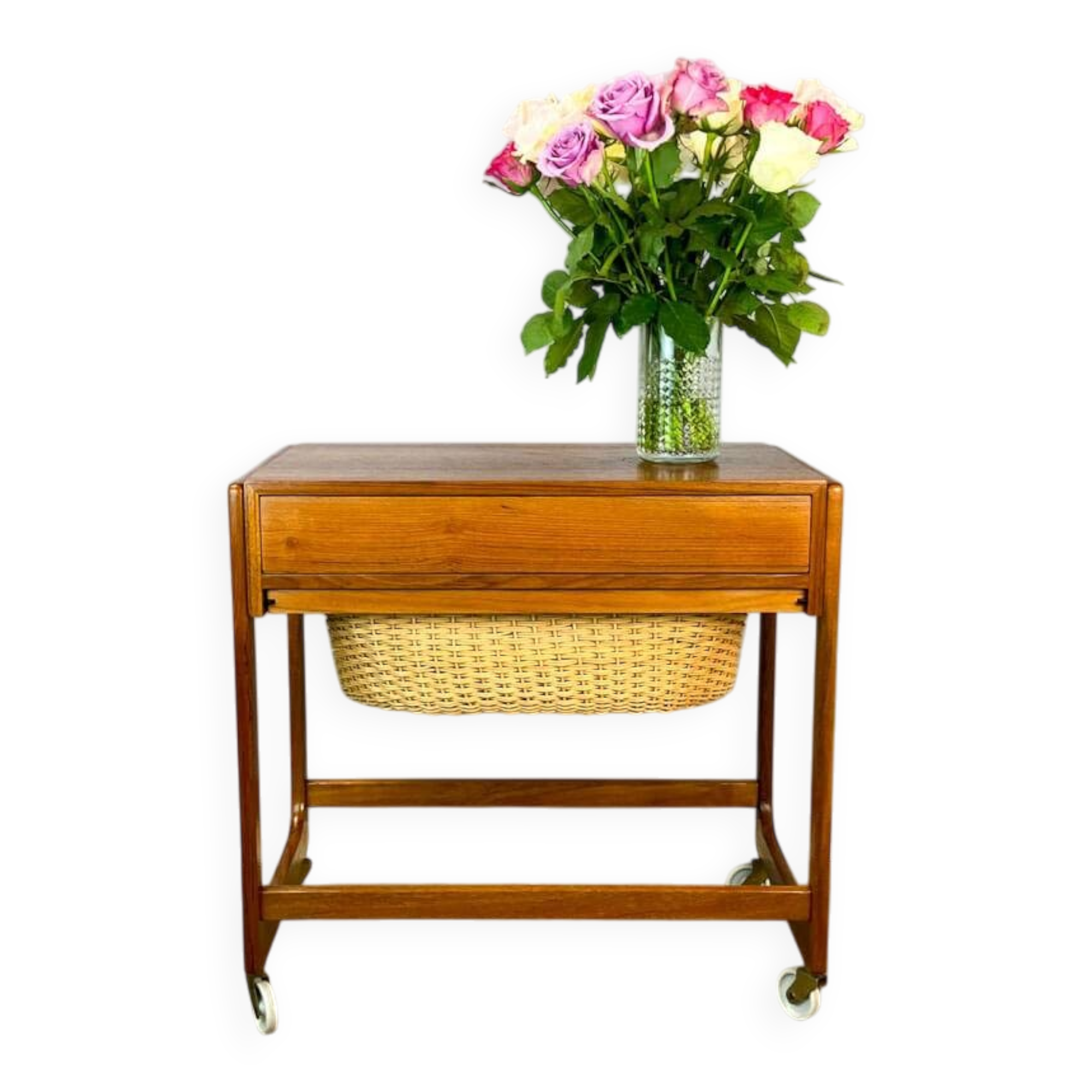 Rollable sewing box by BR Gelsted Denmark, teak, vintage from the 60s