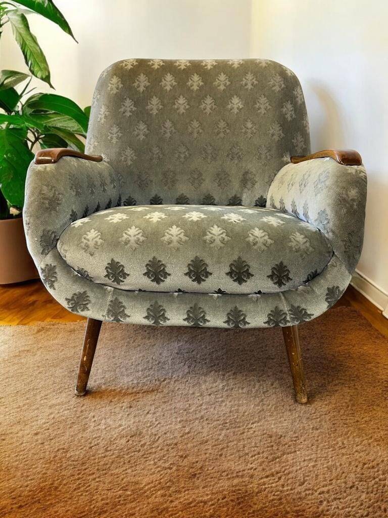 Fauteuil cocktail vintage bleu clair / fauteuil / fauteuil une place