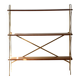 Étagère vintage 1950 en métal doré et teck