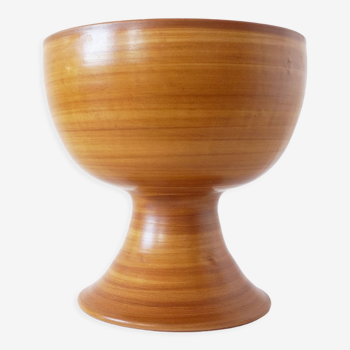 Coupe en céramique imitation bois 1970