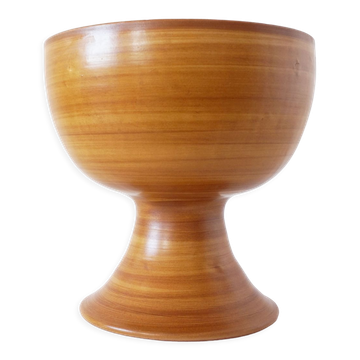 Coupe en céramique imitation bois 1970